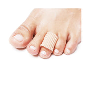 Gel corn pad sleeve cushioning toe to relieve corns, calluses, and blisters