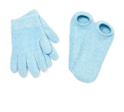 Moisturizing gloves and socks releasing jojoba, olive, and grapeseed oils