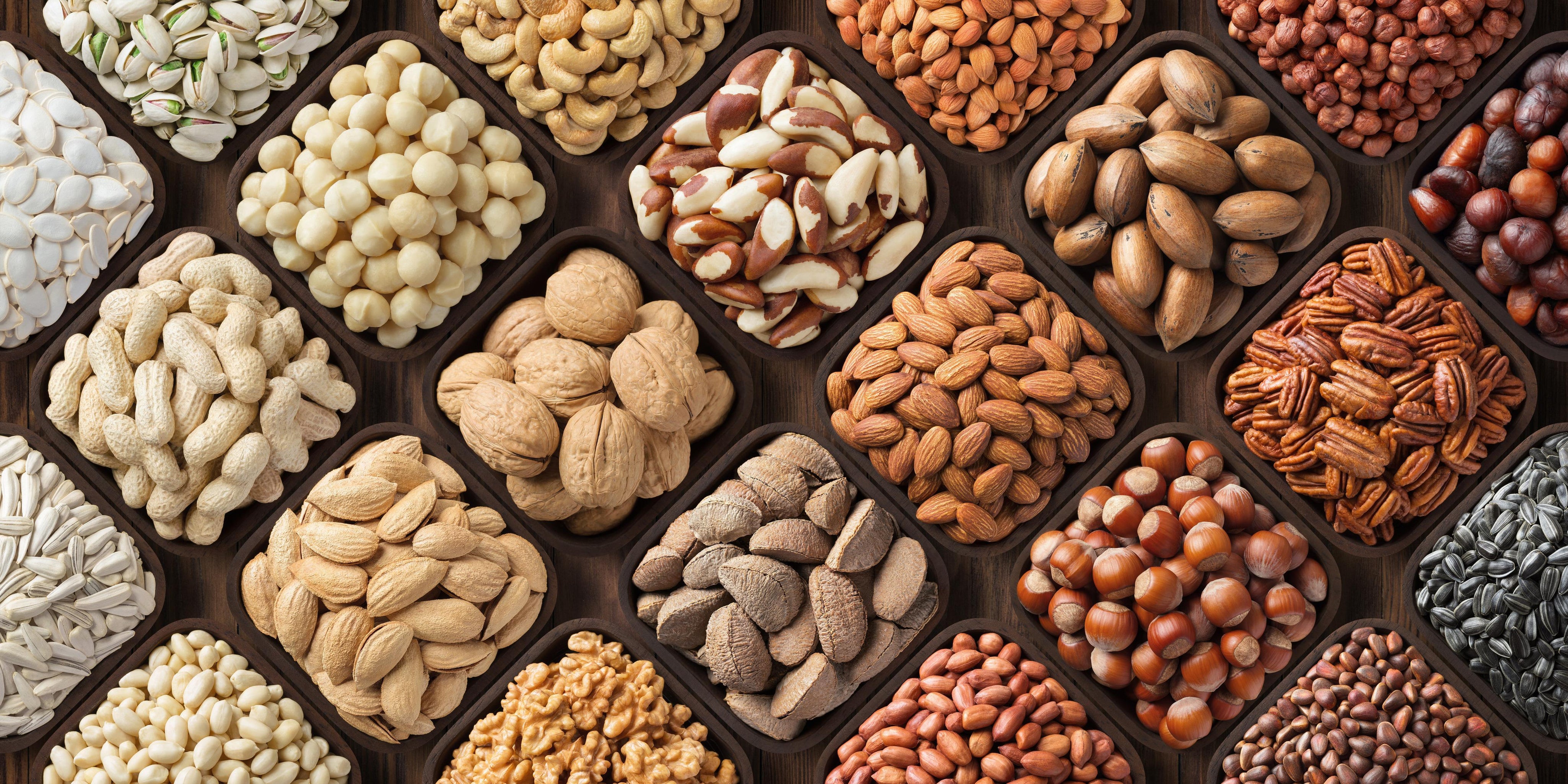 a display of nuts aimed at reducing cholesterol