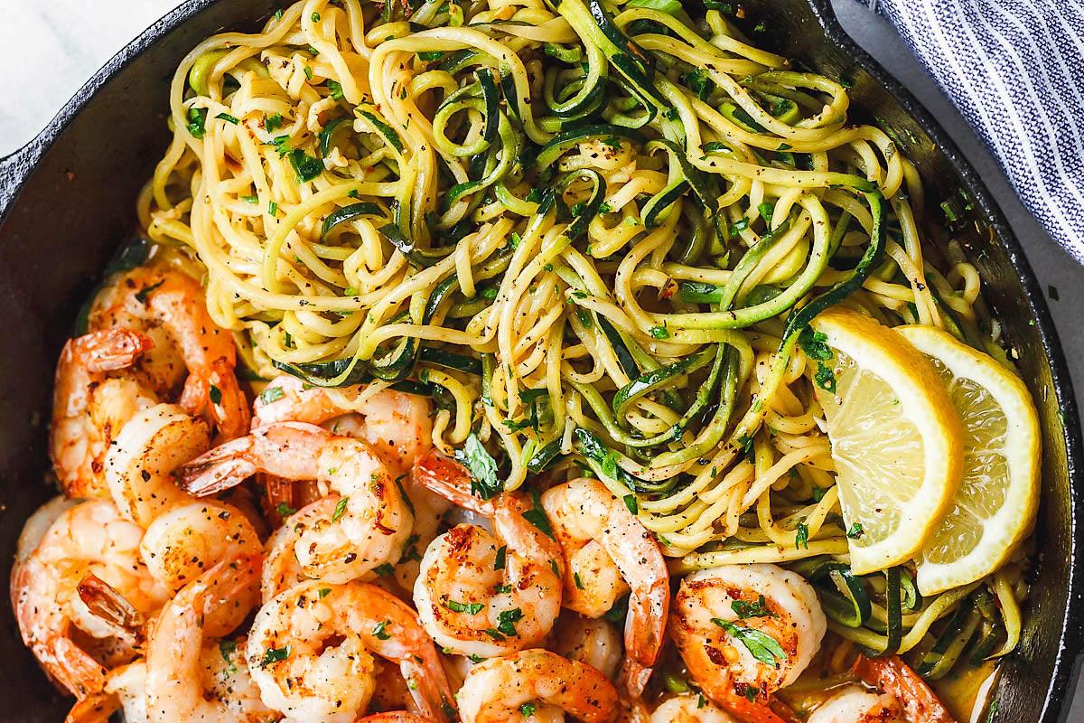 10-Minute Lemon Garlic Butter Shrimp with Zucchini Noodles | NatraCure