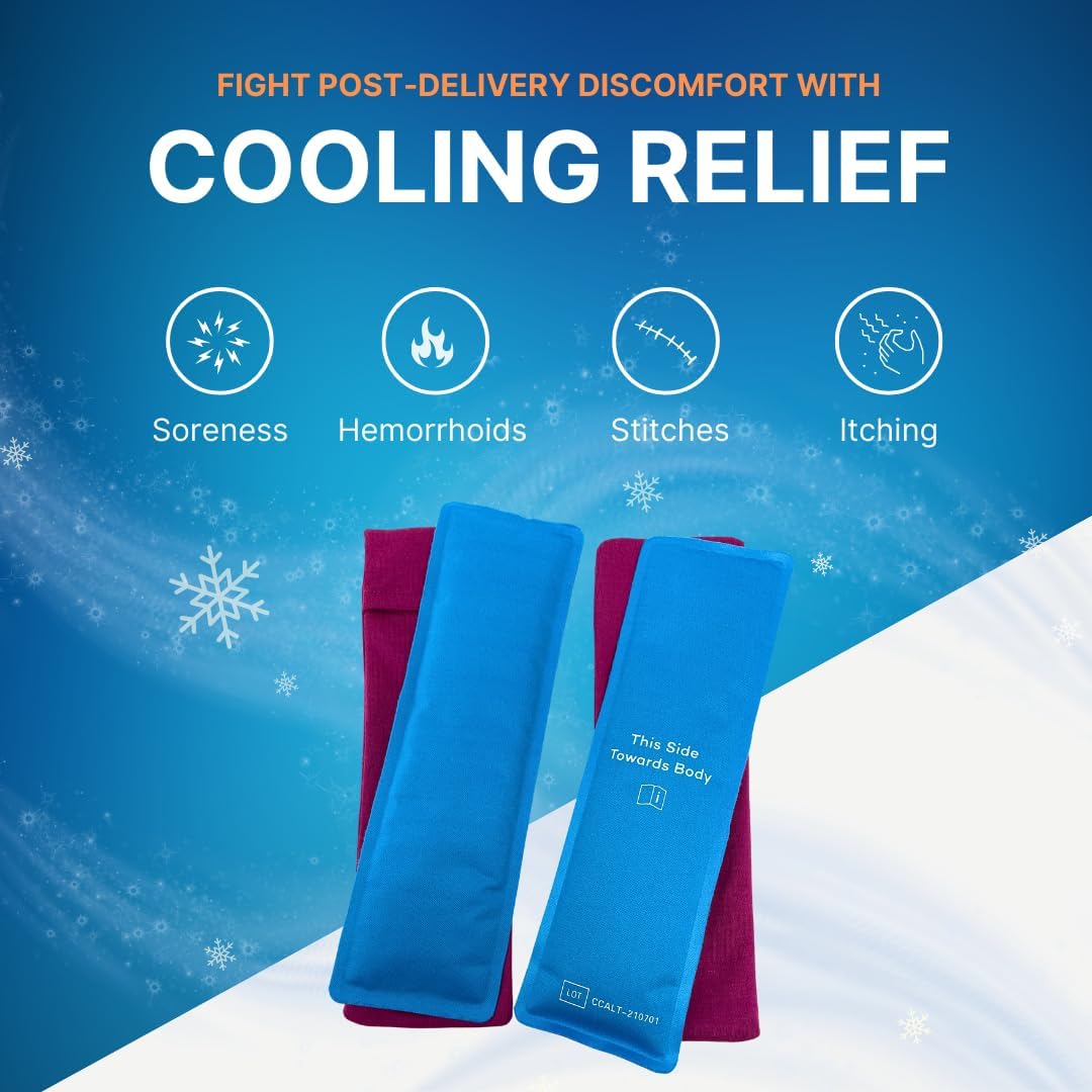 Flexible 10×3 inch gel pack contouring to the body for discreet wear