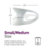 Sizing image of the Small/Medium that shows it's 1.25" long, .6" tall, and the spreader is .4" in diameter