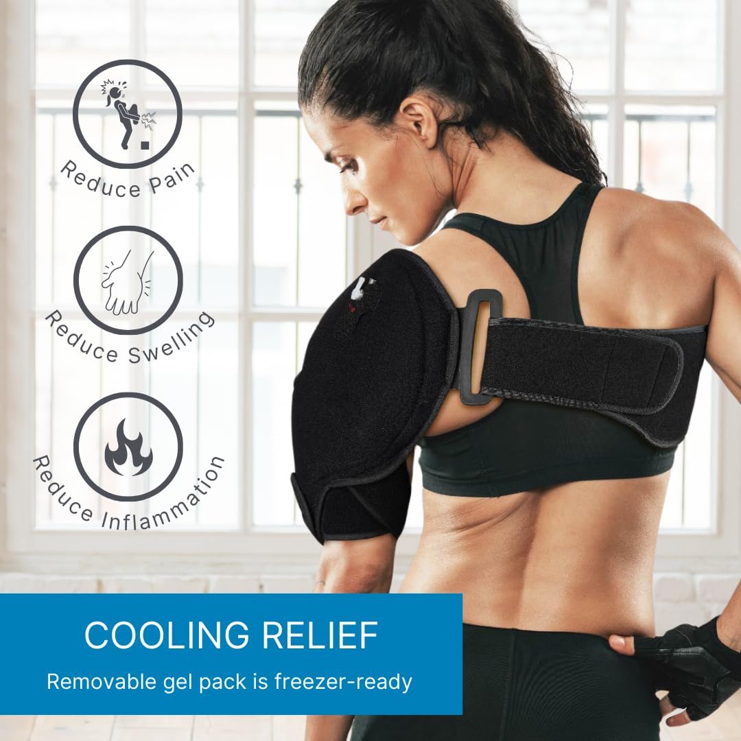 Heating the shoulder wrap for soothing warmth and improved circulation