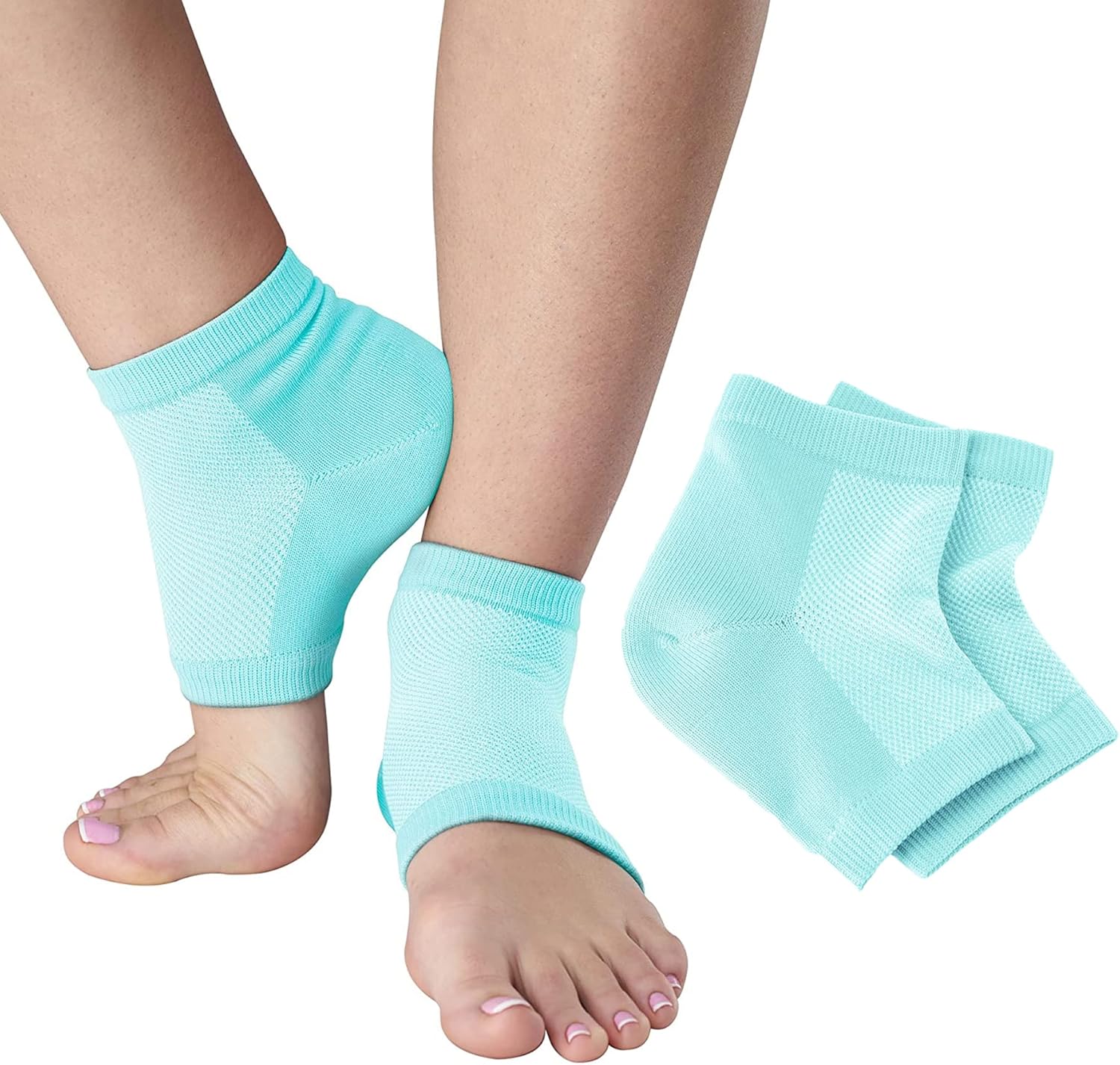 Vented moisturizing heel sleeves hydrating dry, cracked heels with SmartGel