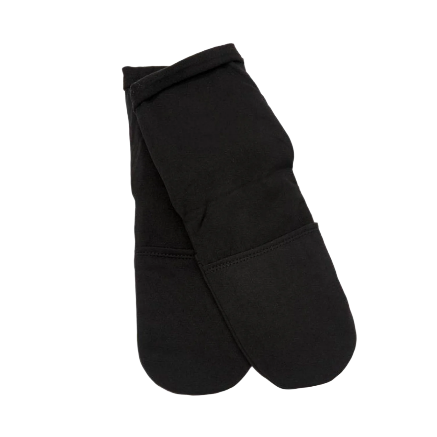 Pair of black NatraCure cold therapy foot socks shown on a transparent background, designed to hold removable gel packs for targeted cooling relief of heel, arch, and foot pain.