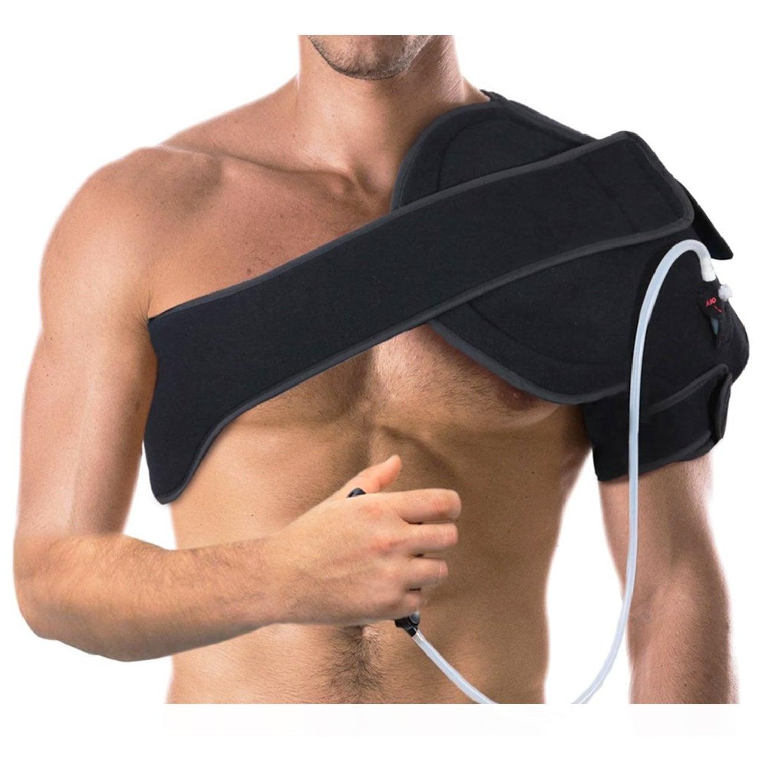 cold compression shoulder brace with removable gel pack