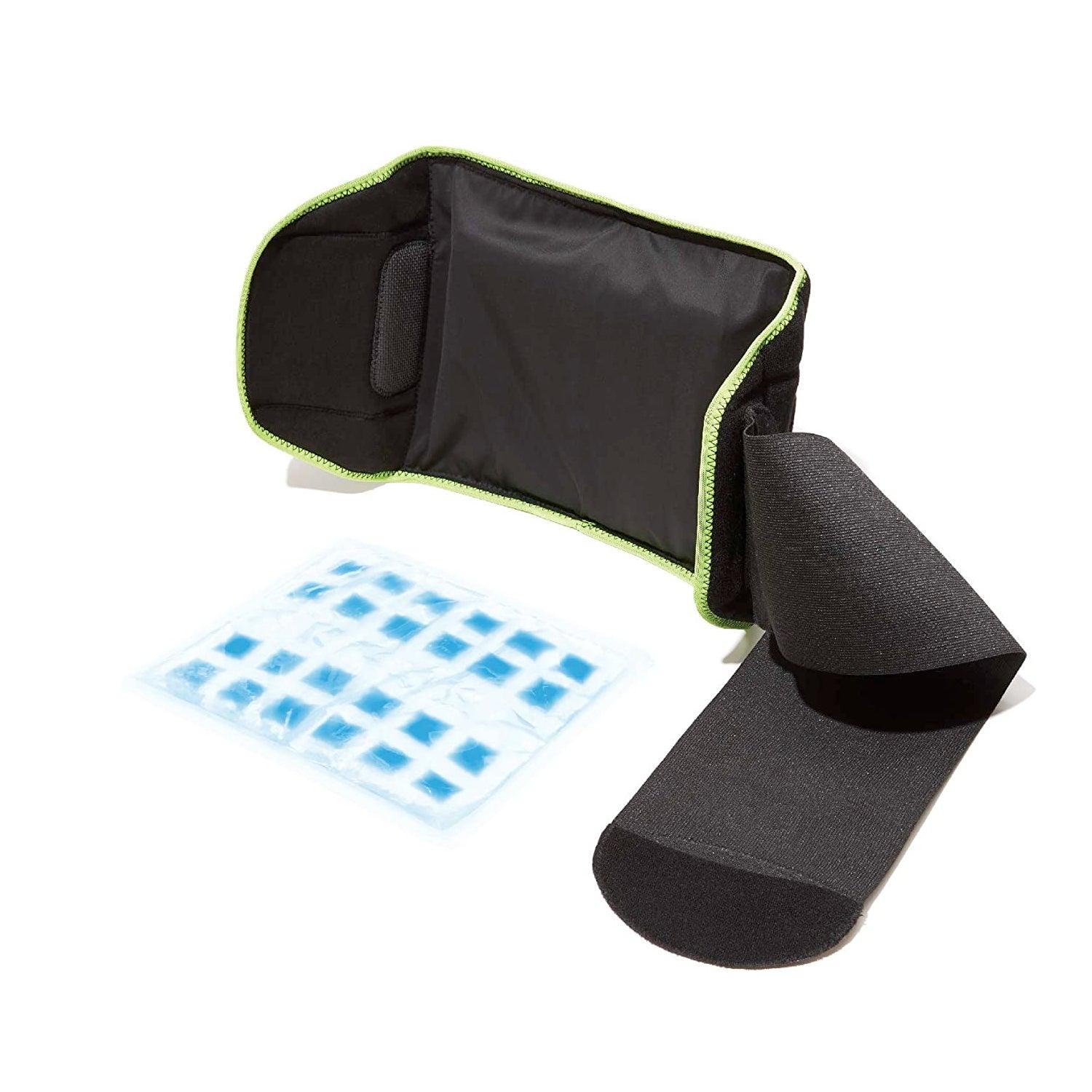 cold hip wrap with removable gel pack and broad stretch compression band