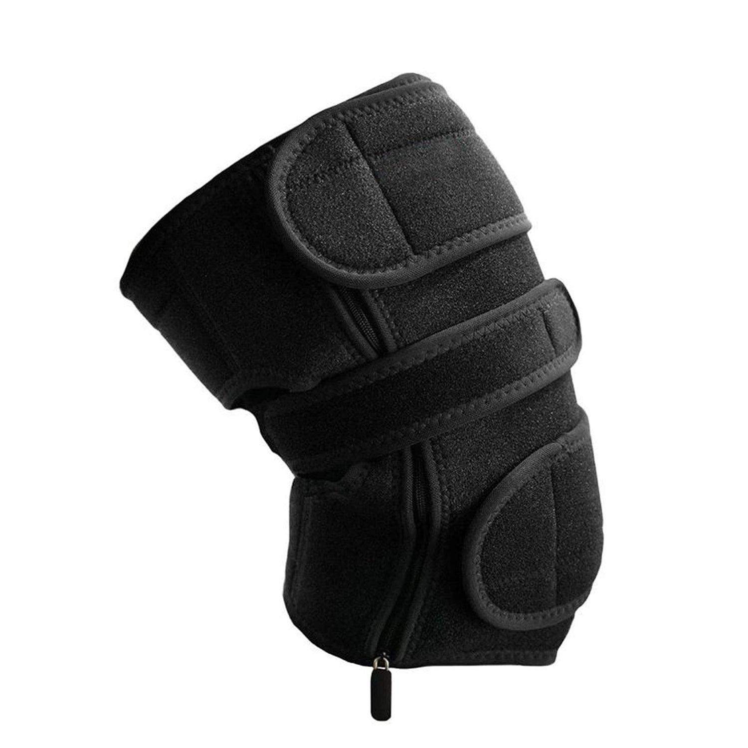 cold knee wrap with segmented gel pack contouring to the knee